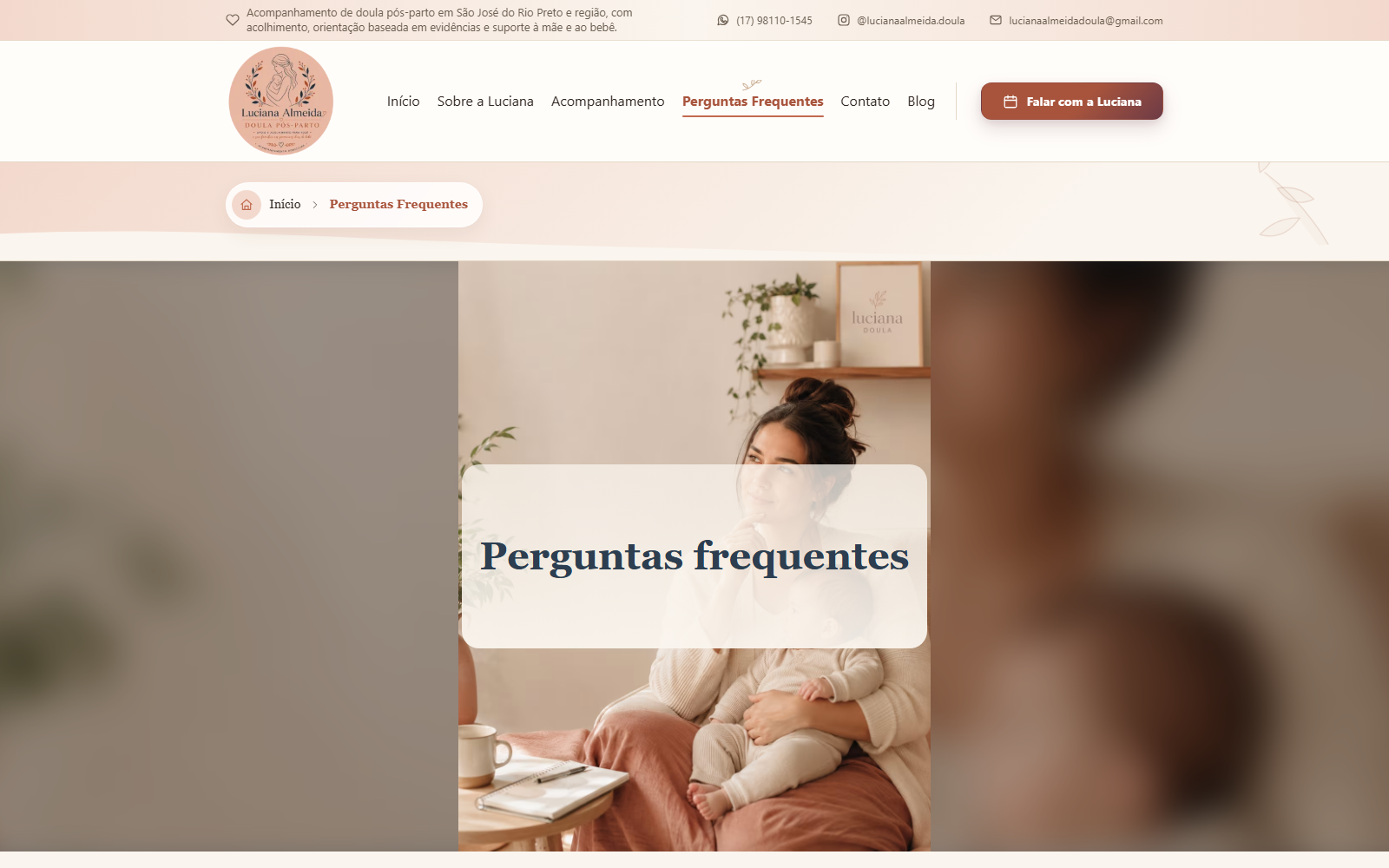 Perguntas Frequentes — projeto Luciana Almeida — Doula Pós-Parto