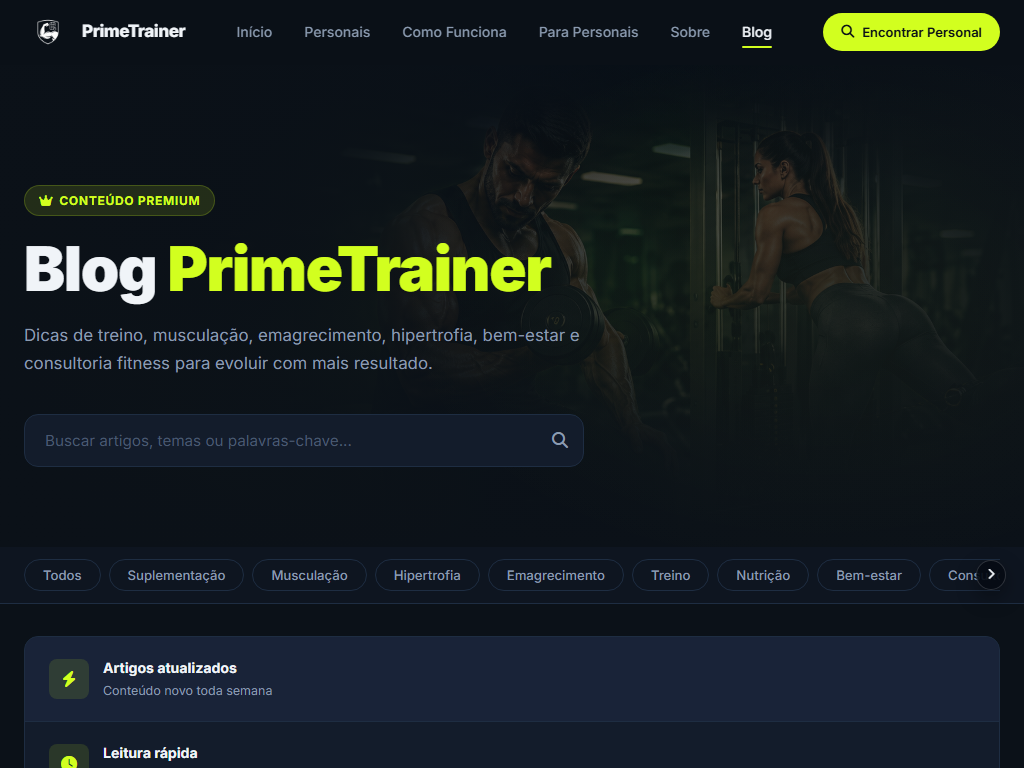Portal - Blog com Categorias — projeto PrimeTrainer
